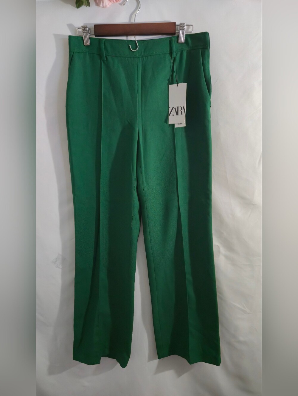 ZARA Emerald Green Trousers - Picture 2 of 8